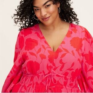 Rose Linen Long
Sleeve Maxi Dress - kate spade new york x Target Red/Pink